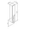 Шкаф-колонна, подвесной, правый, 30 см, двери, push-to-open, графит матовый Gem AM.PM арт. M90CHR0306GM