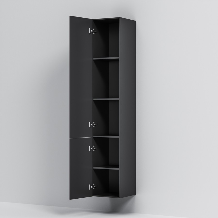 Шкаф-колонна, подвесной, правый, 30 см, двери, push-to-open, цвет: черный матовый Gem AM.PM арт. M90CHR0306BM