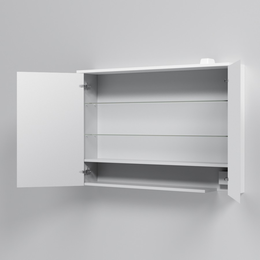 Зеркальный шкаф с LED-подсветкой, 100 см, цвет: белый, глянец Spirit 2.0 AM.PM арт. M70AMCX1001WG