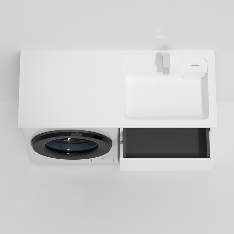Раковина над стиральной машиной, литьевой мрамор, правая, 120 см, белый глянец X-Joy AM.PM арт. M85AWPR1201WG
