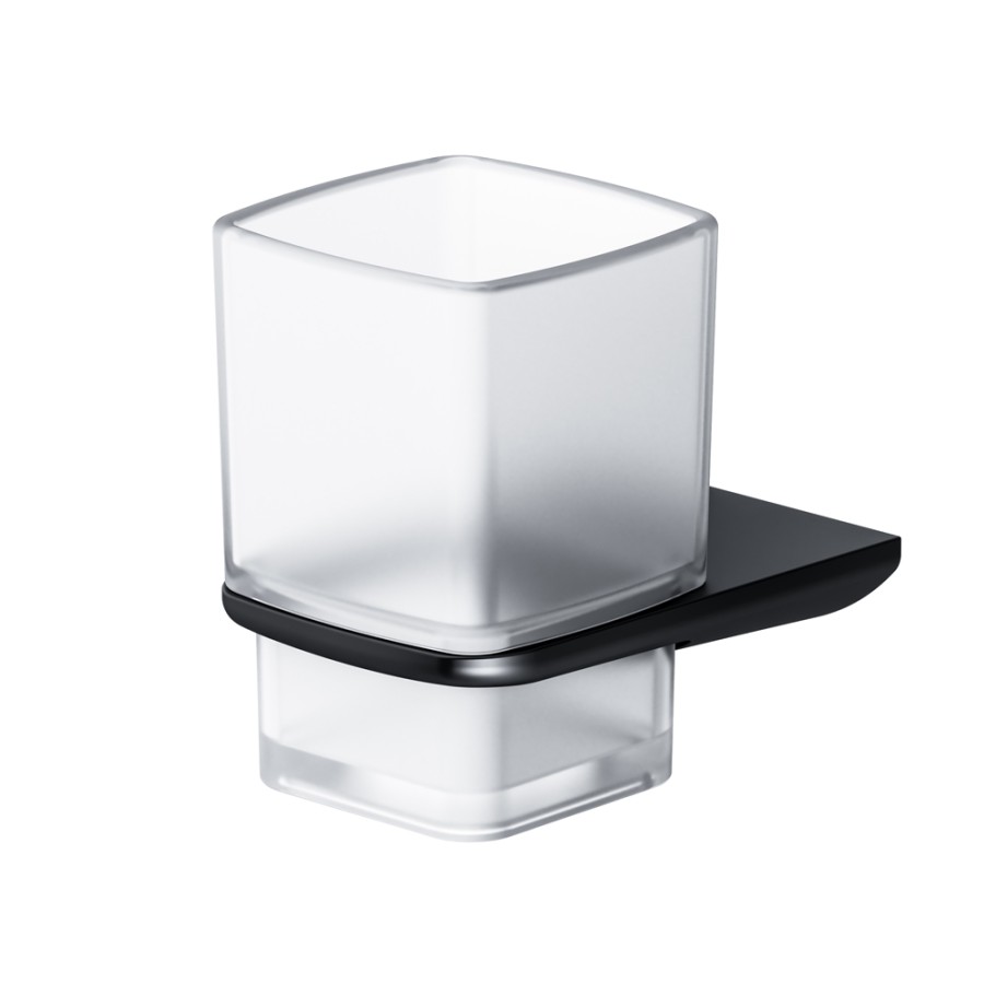 Стеклянный стакан с настенным держателем, черный,  Inspire 2.0 AM.PM арт. A50A34322 Германия