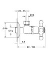 GROHE Угловой вентиль для подключения смесителя (хром) Sinfonia- 22007000, Германия