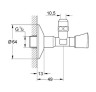 GROHE Угловой вентиль для подключения смесителя (хром) - 2295100M, Германия