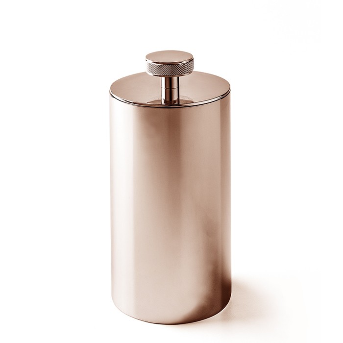 Баночка универсальная, D8хh16,5 см, с крышкой, настольная, 3SC Metal Tonda MET48AGDRM цвет: розовое золото