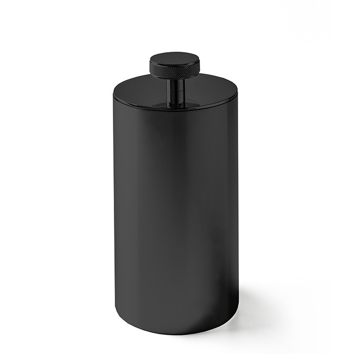Баночка универсальная, D8хh16,5 см, с крышкой, настольная, 3SC Metal Tonda MET48ANO цвет: черный