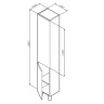 Шкаф-колонна, напольный, левый, 35 см, двери, белый, глянец,  Like AM.PM арт. M80CSL0356WG