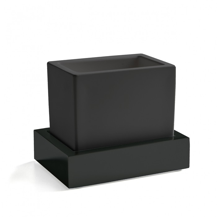 Стакан настольный, композит Solid Surface, 3SC SK SK03ASLNO цвет: черный