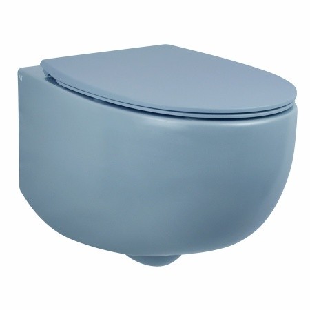 Крышка-сиденье для унитаза c микролифтом SoftClose AeT Dot 2.0 C555R141 цвет: Синий