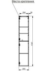 Пенал подвесной Kare Luxe левосторонний (ШхГхВ) 350х320х1747