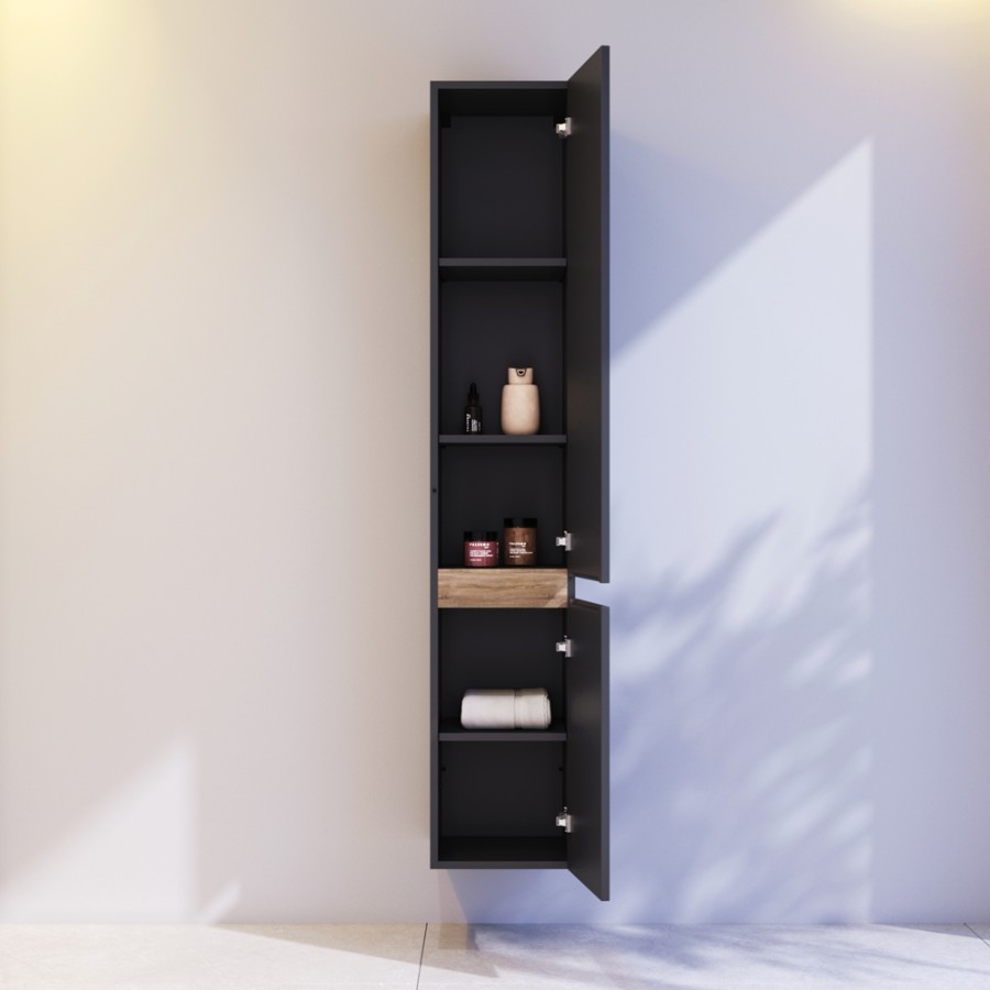 Шкаф-колонна, подвесной, правый, 30 см, цвет: черный матовый X-Joy AM.PM арт. M85ACHR0306BM