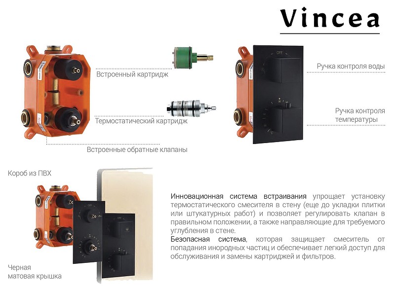Vincea Душевая система с термостатом Хром  арт. VSFW-102TCH