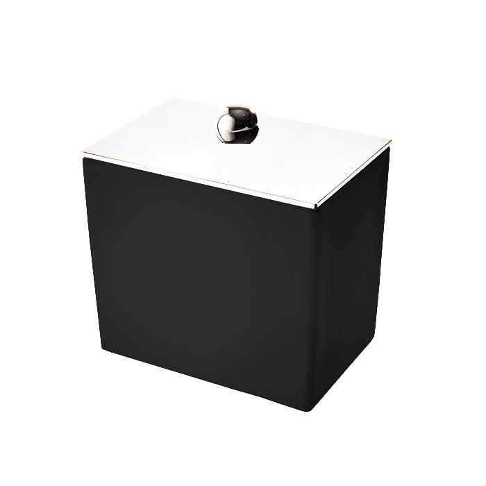 Баночка универсальная, 10х10х7 см, с крышкой, настольная, композит Solid Surface, 3SC Mood MN48ABO цвет: белый