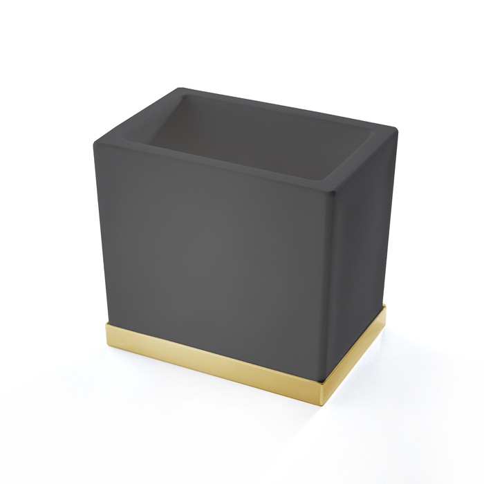 Стакан настольный, композит Solid Surface, 3SC Mood Deluxe Black MDN03AGD цвет: золото