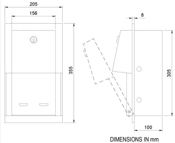 Двойной вертикальный встраиваемый диспенсер для туалетной бумаги, NOFER арт. 05202.S