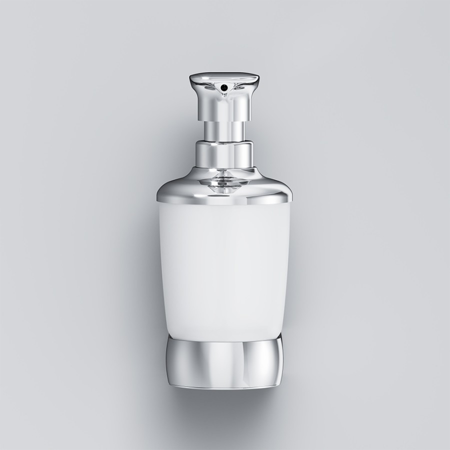 Стеклянный диспенсер для жидкого мыла с настенным держателем, хром,  Sensation AM.PM арт. A3036900 Германия