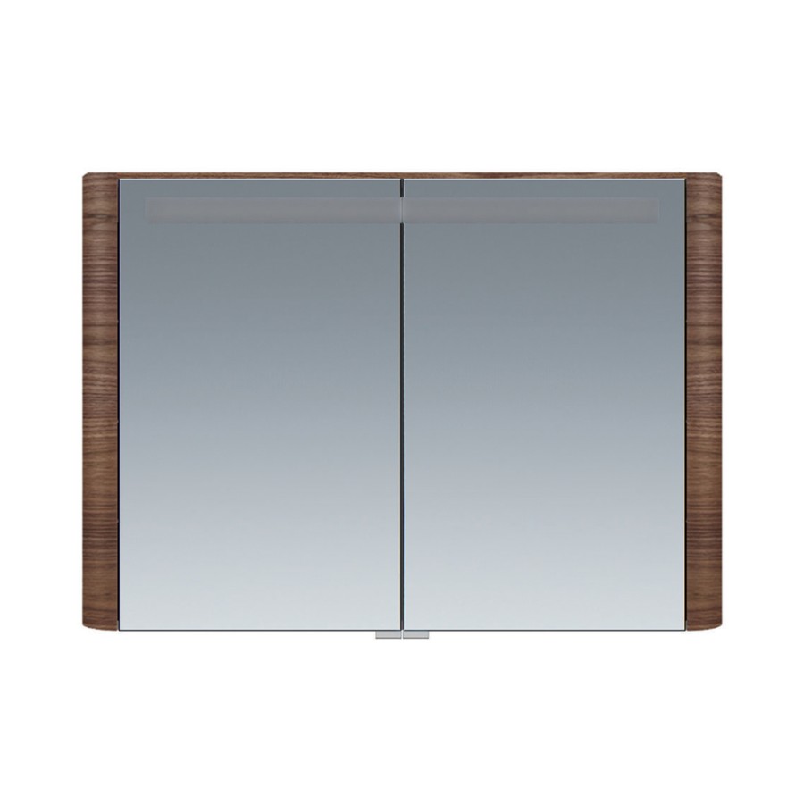 Зеркало, зеркальный шкаф, 100 см, с подсветкой, орех, текстурированная,  Sensation AM.PM арт. M30MCX1001NF