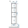 Пенал подвесной Dallas Luxe левосторонний (ШхГхВ) 400х340х1747