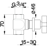 CISAL Запорный вентиль 3/4", цвет: черный матовый арт. BA00030340