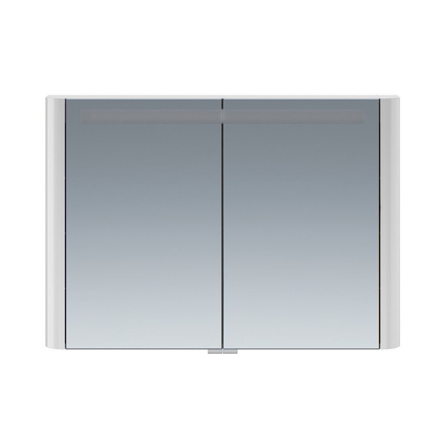Зеркало, зеркальный шкаф, 100 см, с подсветкой, серый шелк, глянцевая,  Sensation AM.PM арт. M30MCX1001FG