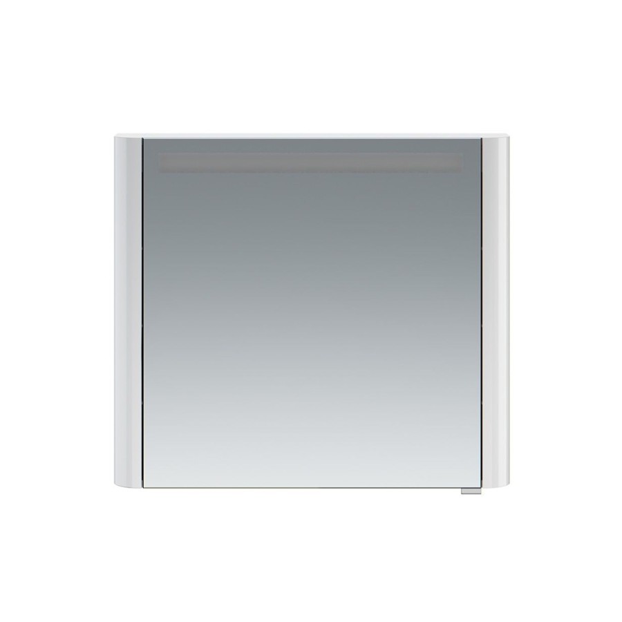 Зеркало, зеркальный шкаф, левый, 80 см, с подсветкой, белый, глянец,  Sensation AM.PM арт. M30MCL0801WG
