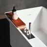 Смеситель на борт ванны, с двумя джойстиками, ручным душем и шлангом, цвет: полированная сталь арт. ARUB0960A Agape Square