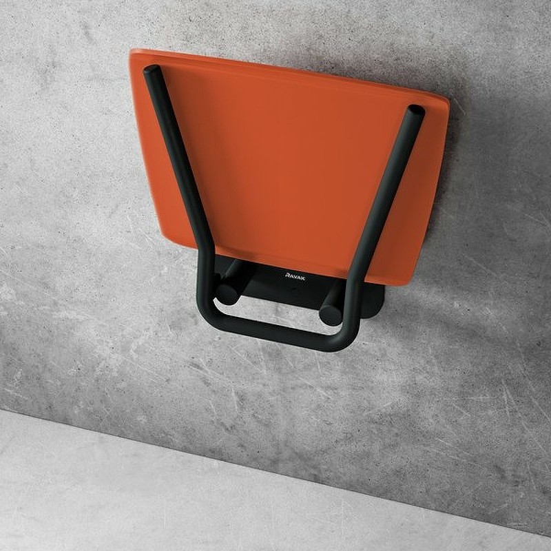 Сиденье для душа b ii orange/black прозрачно-оранжевое черное Ravak Ovo арт. B8F0000061