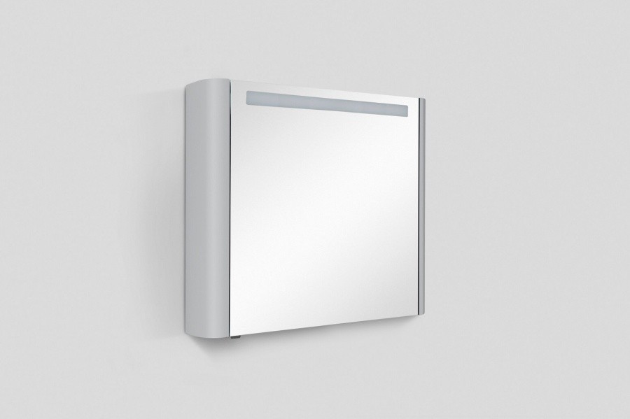 Зеркало, зеркальный шкаф, правый, 80 см, с подсветкой, серый шелк, глянцевая Sensation AM.PM арт. M30MCR0801FG