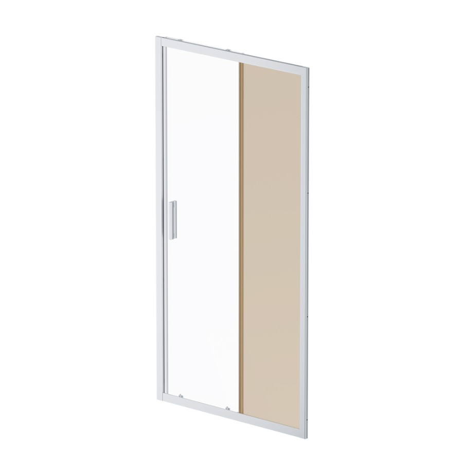 Дверь душевая 100х195, стекло бронзовое, профиль матовый хром Gem AM.PM арт. W90G-100-1-195MBr