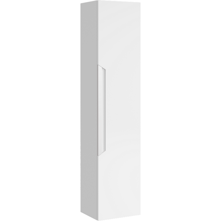 Подвесной универсальный левый/правый пенал с одной дверью в белом матовом цвете Cube арт. CUB0503W AQWELLA