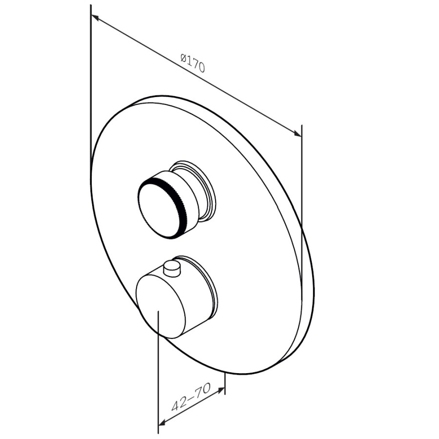 TouchReel смеситель для 1 потребителя с термостатом, монтируемый в стену, хр Inspire 2.0 AM.PM арт. F50A75700 цвет: хром, Германия