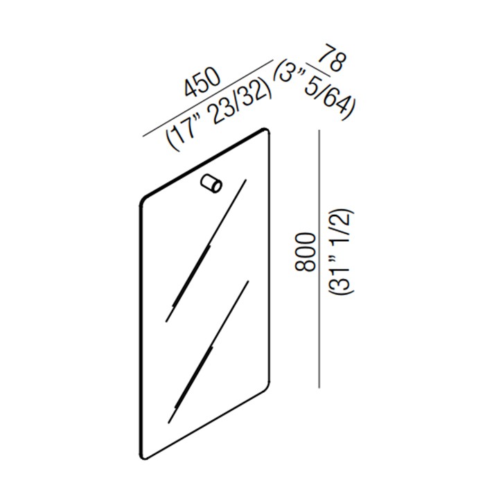 Прямоугольное зеркало, 110x65см, с полированной кромкой, цвет: натуральный дуб	 арт. ADTL0472RT Agape Dot line