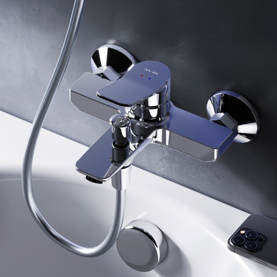 Смеситель для ванны и душа излив 164 мм, хром,  X-Joy AM.PM арт. F85A10000 цвет: хром, Германия