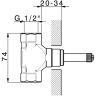 CISAL Встраиваемая часть запорного вентиля 1/2", открывание по часовой стрелке, арт. ZA00332104