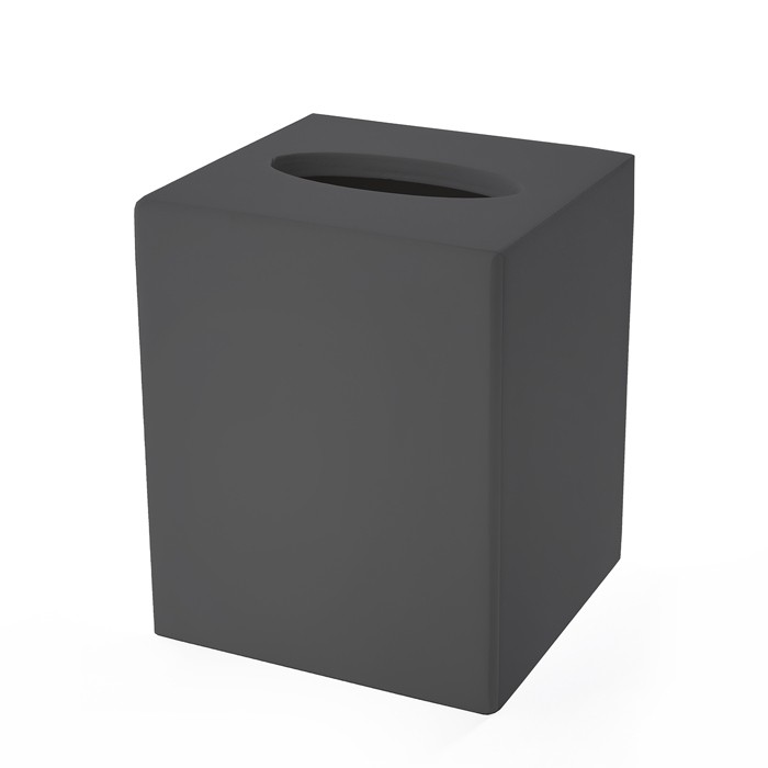 Контейнер для бумажных салфеток, 12х12х14 см, квадратный, настольный, композит Solid Surface, 3SC Mood Black MN71A цвет: черный