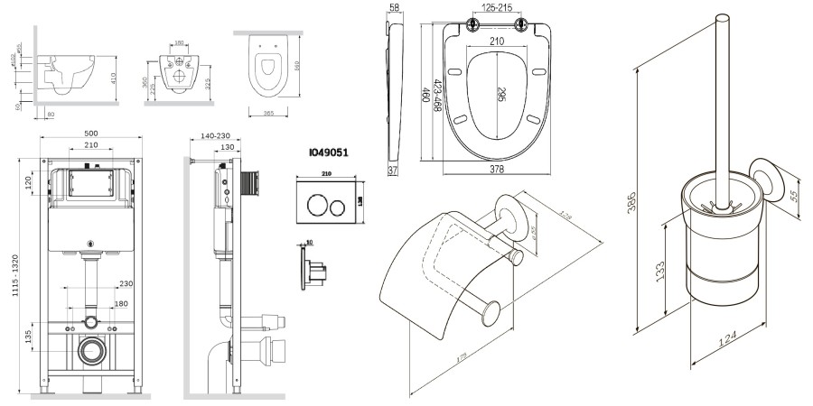 Подвесной комплект ( зона туалета) Awe AM.PM арт. CK11FB Германия