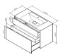 База под раковину, подвесная, 100 см, 3 ящика, push-to-open, белый матов Inspire 2.0 AM.PM арт. M50AFHX1003WM
