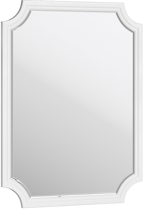 Зеркало с декоративной огранкой по краю(фацет) в белом глянцевом цвете. LaDonna арт. LAD0207W AQWELLA