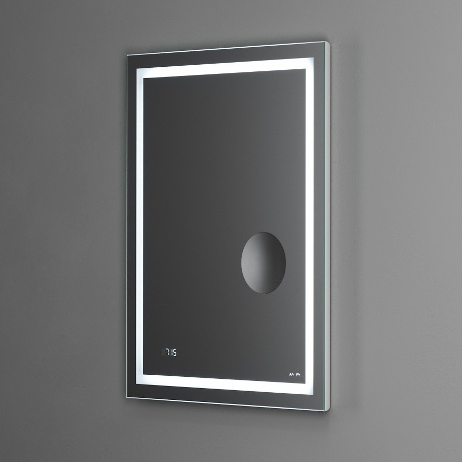 Универсальное зеркало с контурной Led-подсветкой, часами и косметическим зеркалом, 55 Gem AM.PM арт. M91AMOX0553WG