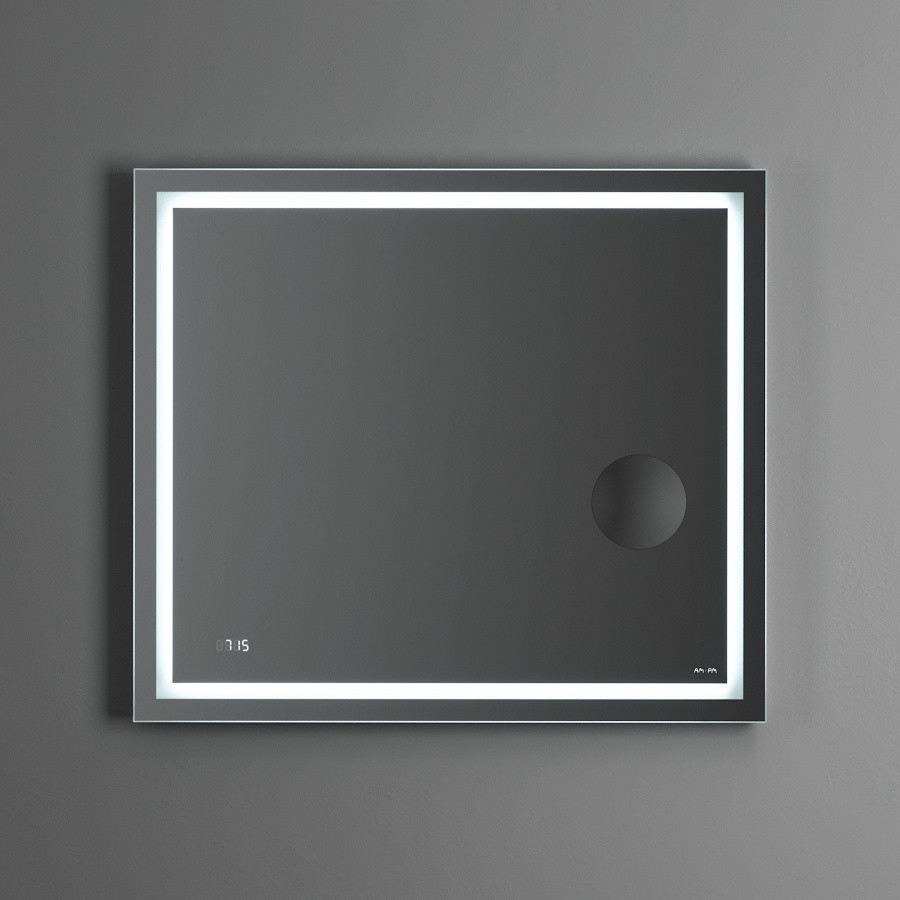 Универсальное зеркало с контурной Led-подсветкой, часами и косметическим зеркалом, 80 Gem AM.PM арт. M91AMOX0803WG