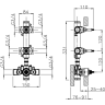 CISAL Встраиваемая часть термостатического смесителя 3/4" с двумя запорными вентилями, арт. ZA01V20004