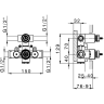 CISAL Встраиваемая часть термостатического смесителя с переключателем на 2 положения, арт. ZA01810104
