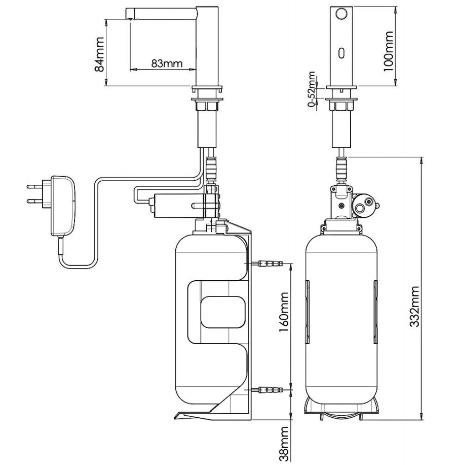 Диспенсер для жидкого мыла встраиваемый в столешницу автоматический, NOFER арт. 03106.B