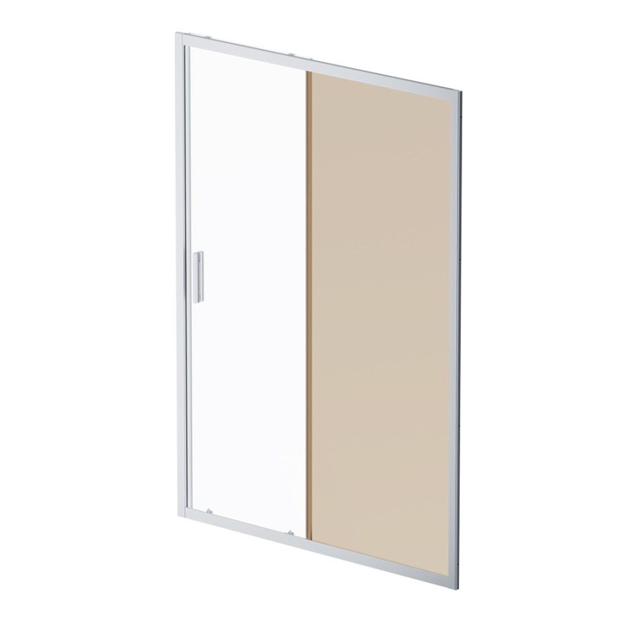 Дверь душевая 140х195, стекло бронзовое, профиль матовый хром Gem AM.PM арт. W90G-140-1-195MBr
