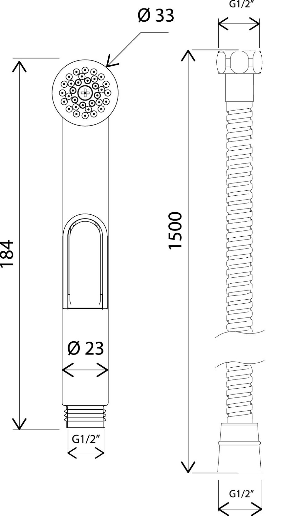 Гигиеническая лейка со шлангом и держателем АМРМ арт. F0202064 Германия цвет: хром