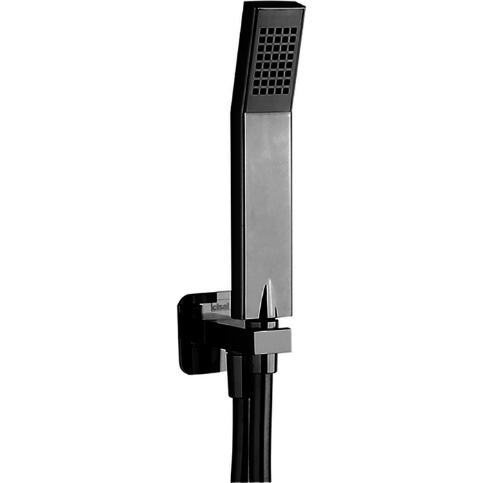 CISAL Душевой гарнитур : ручная лейка, шланг 150 см, вывод с держателем, цвет: черный матовый арт. DS01880040