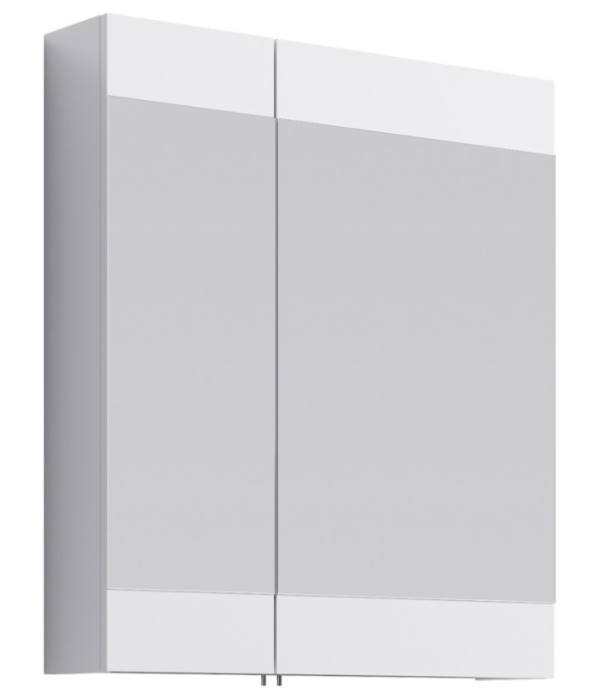 Зеркальный шкаф с двумя дверьми и внутренними стеклянными полочками Brig арт. Br.04.07/W AQWELLA