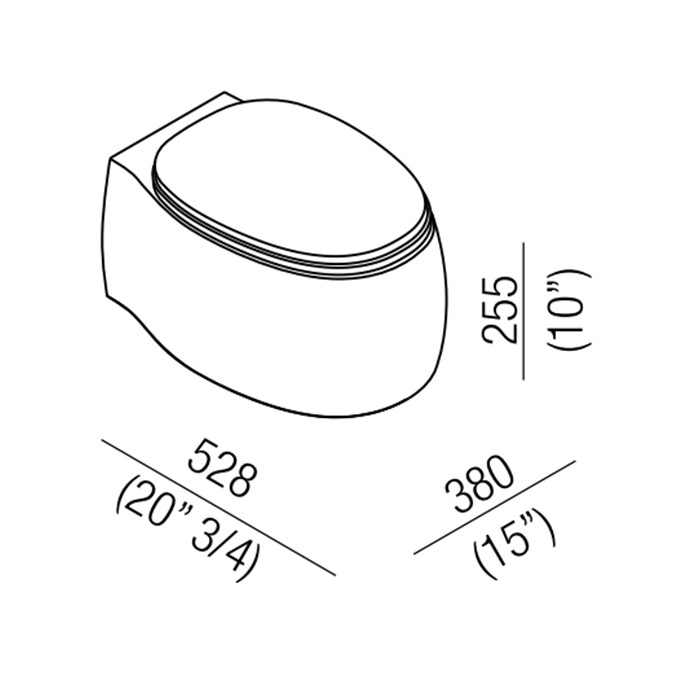 Унитаз подвесной 38x52.8x25.5 см, сиденье с микролифтом, цвет: матовый белый арт. ACER0897WZP Agape Pear 2