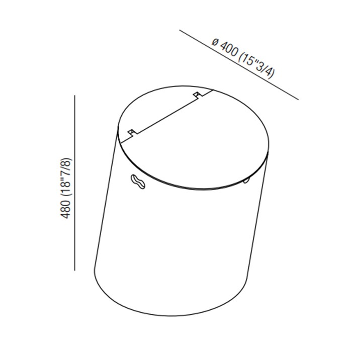 Круглая корзина из дерева d40x48см, напольная, цвет: серый арт. ACOM0510G Agape Basket