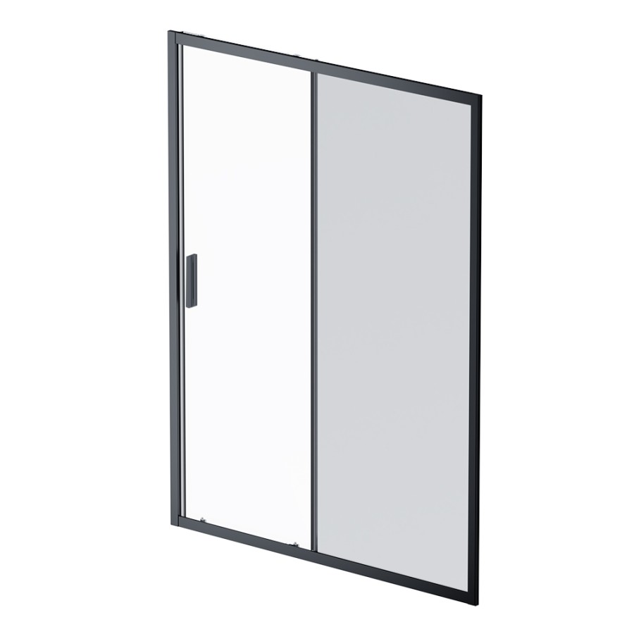 Дверь душевая 150х195, стекло тонированное, профиль черный матовый Gem AM.PM арт. W90G-150-1-195BG