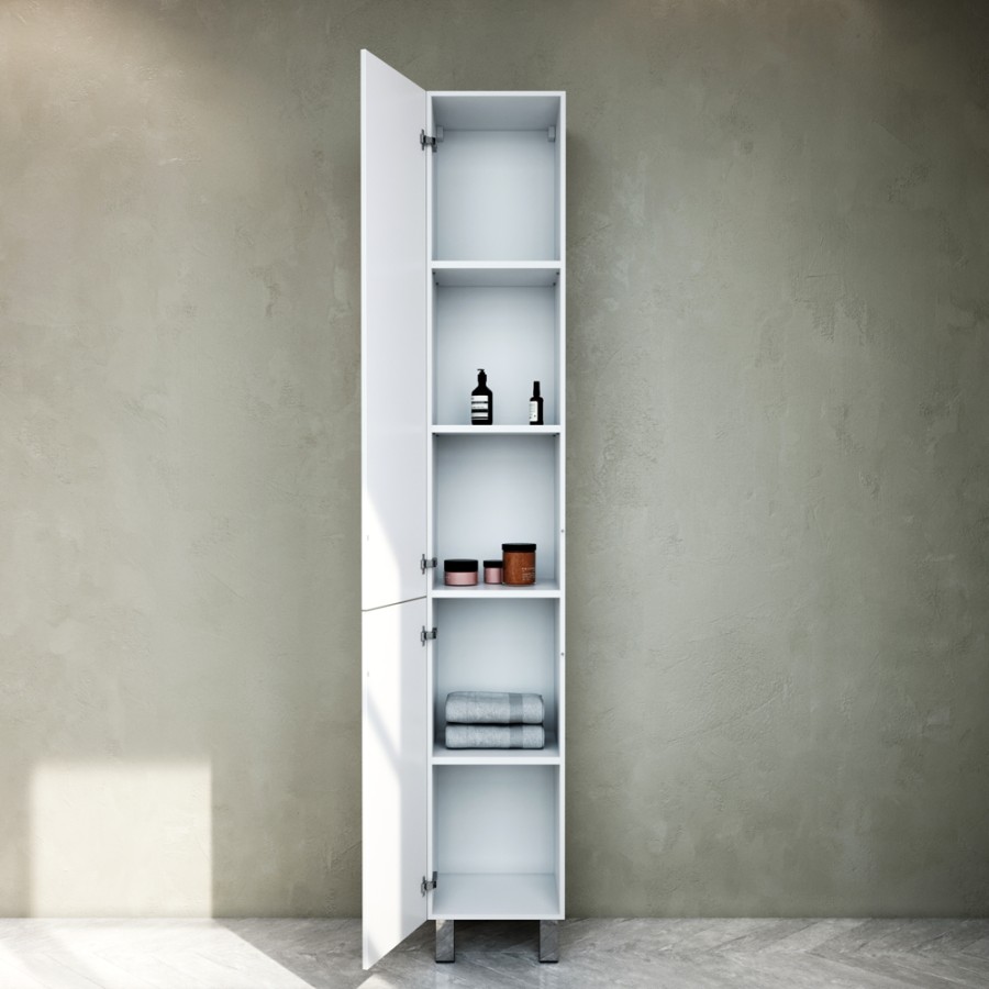 Шкаф-колонна, напольный, левый, 30 см, двери, push-to-open, цвет: белый, глянец Gem AM.PM арт. M90CSL0306WG